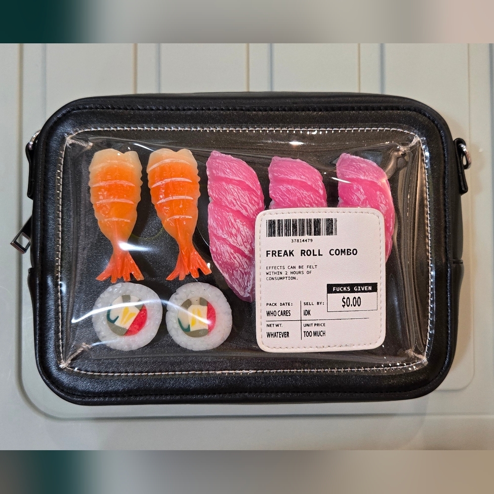 [SOLD] Dolls Kill Current Mood Freak Roll Sushi Combo Crossbody Purse - Picture 7 of 11